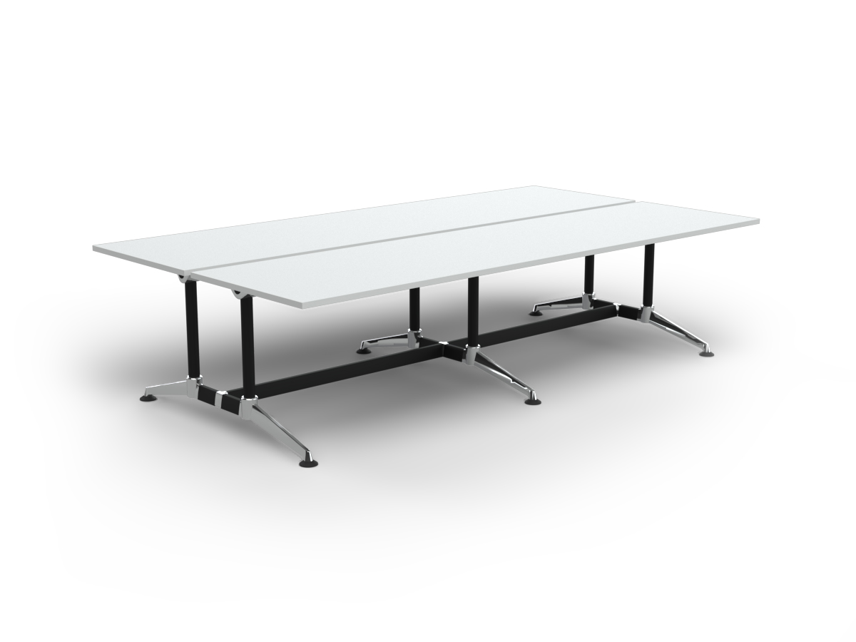4 User double sided desk 1500 x 750-Whiteoak top_shadow